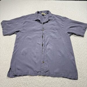 Tommy Bahama Mens Relax Shirt Silk Hawaiian Tropical Blue Button Up Sz Large